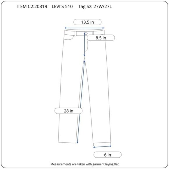 Levi's 510 Skinny Jeans Boys 14 Dark Wash Mid Rise Straight Leg - Picture 8 of 8